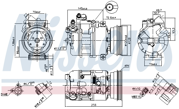 Compresor clima auto aer conditionat potrivit BMW Seria 5 (E39), 7 (E38) 2.5D 01.96-05.04 [1]