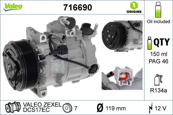 Compresor clima auto aer conditionat potrivit INFINITI EX, G 3.5/3.7 09.07- [1]