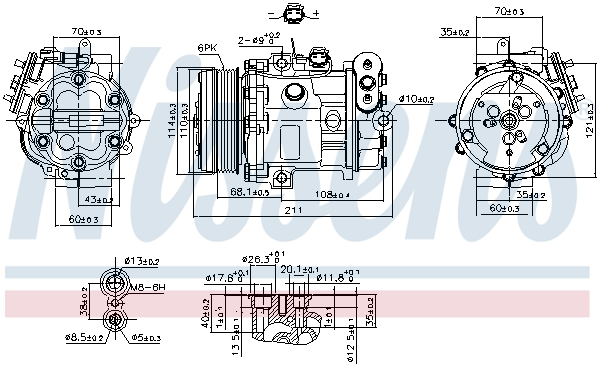 Compresor climatizare aer conditionat potrivit ALFA ROMEO MITO; FIAT DOBLO, DOBLO CARGO, FIORINO, FIORINO/MINIVAN, GRANDE PUNTO, LINEA, PUNTO, PUNTO EVO, QUBO; OPEL COMBO TOUR 1.3D/1.4/1.4CNG 10.05- [5]