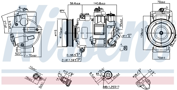 Compresor climatizare aer conditionat potrivit AUDI A1, A3, A6 ALLROAD C6, Q2, Q3, TT; SEAT ALHAMBRA, ALTEA, ALTEA XL, ARONA, ATECA, IBIZA IV, IBIZA IV SC, IBIZA IV ST, IBIZA V, LEON, LEON SC 1.0-3.6  [1]