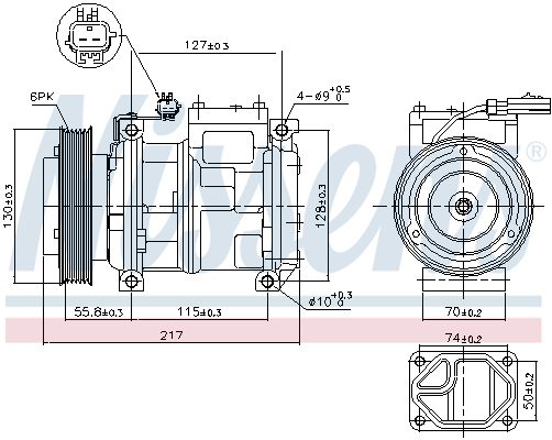 Compresor climatizare aer conditionat potrivit CHRYSLER 300M, CARAVAN, VOYAGER III; DODGE CARAVAN; JEEP CHEROKEE, GRAND CHEROKEE II; PLYMOUTH VOYAGER 2.4/3.5/4.0 01.88-09.05 [5]