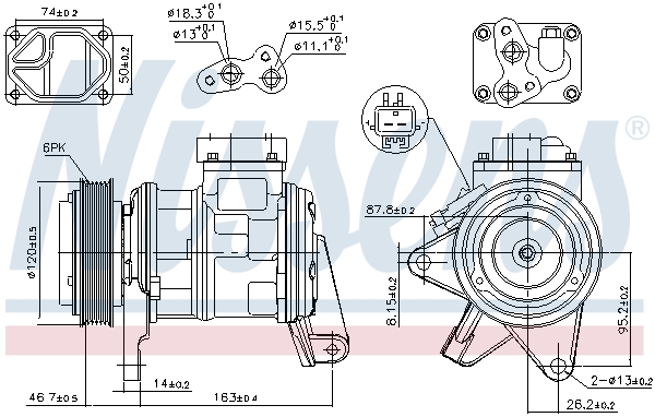 Compresor climatizare aer conditionat potrivit CHRYSLER GRAND VOYAGER III, VOYAGER III, VOYAGER IV 3.3/3.8 01.95-12.08 [5]