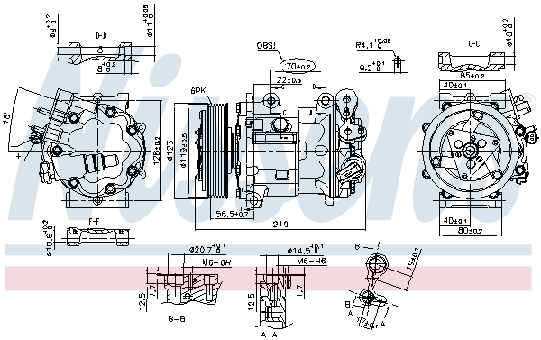 Compresor climatizare aer conditionat potrivit CITROEN C5, C5 II, C5 III, C6; PEUGEOT 407, 508, 508 I, 607; RENAULT LATITUDE 1.5D-3.0D 05.04- [1]