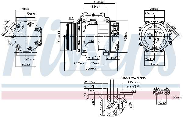 Compresor climatizare aer conditionat potrivit CITROEN JUMPER; FIAT DUCATO; PEUGEOT BOXER 2.3D/3.0CNG/3.0D 12.01- [1]