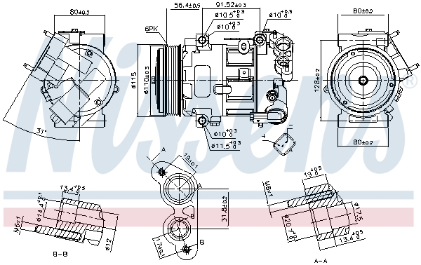 Compresor climatizare aer conditionat potrivit DS DS 3, DS 4, DS 5, DS 7; CITROEN BERLINGO, BERLINGO/MINIVAN, C3 AIRCROSS II, C3 II, C3 PICASSO, C4 CACTUS, C4 GRAND PICASSO II, C4 II 1.2-2.0DH 06.09- [1]
