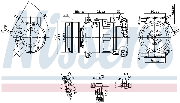 Compresor climatizare aer conditionat potrivit DS DS 7; CITROEN C5 AIRCROSS, JUMPY, SPACETOURER; OPEL VIVARO C, ZAFIRA LIFE; PEUGEOT 3008, 5008 II, EXPERT, TRAVELLER 1.5D/1.6D/2.0D 04.16- [1]