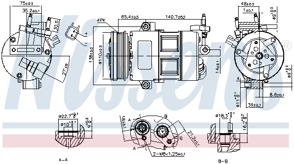 Compresor climatizare aer conditionat potrivit FORD FOCUS III, KUGA II 2.0/2.5 07.12- [1]