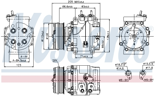 Compresor climatizare aer conditionat potrivit HONDA CITY IV, JAZZ II 1.2/1.3/1.4 03.02-10.08 [5]