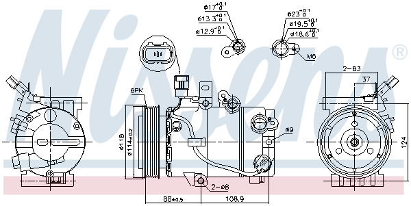 Compresor climatizare aer conditionat potrivit HYUNDAI ELANTRA VI; KIA CERATO III, SOUL II 2.0 06.13- [1]