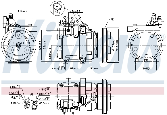 Compresor climatizare aer conditionat potrivit HYUNDAI GETZ 1.4/1.6 09.02-12.10 [5]