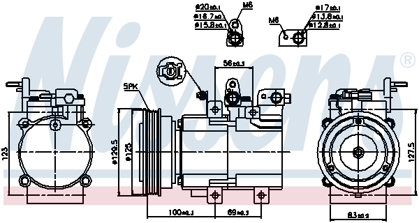 Compresor climatizare aer conditionat potrivit HYUNDAI HIGHWAY, SANTA FÉ I, TRAJET, TRAJET/MINIVAN, XG; KIA SORENTO I 2.0-2.7 12.98-06.09 [1]