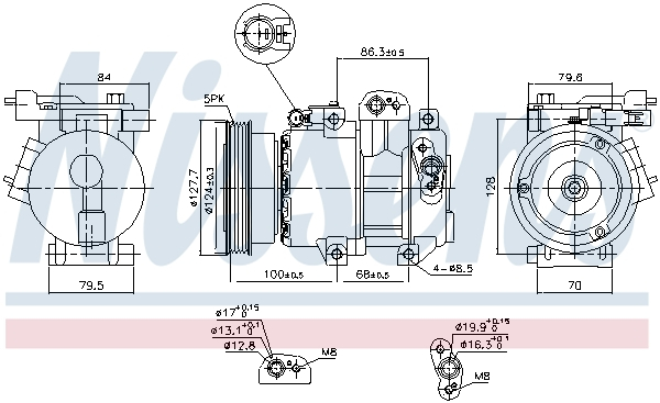 Compresor climatizare aer conditionat potrivit KIA CARENS III, CERATO I, RIO II 1.5D/1.6D 03.05- [1]