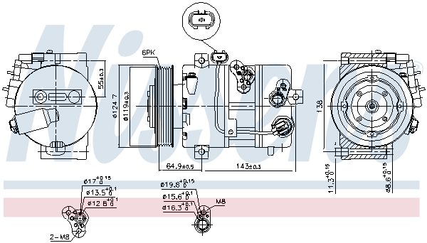 Compresor climatizare aer conditionat potrivit KIA SORENTO II, SORENTO III, SORENTO II/SUV 2.0D/2.2D 11.09- [1]