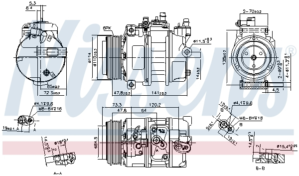 Compresor climatizare aer conditionat potrivit LAND ROVER RANGE ROVER III 4.2/4.4 08.04-08.12 [1]