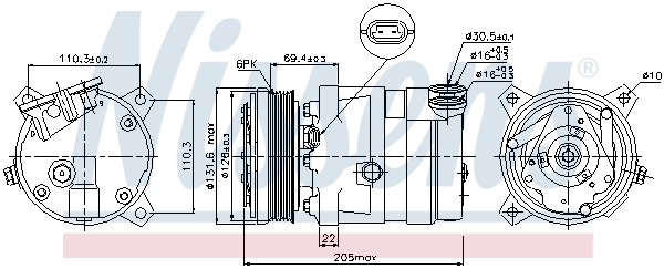 Compresor climatizare aer conditionat potrivit LDV CONVOY; OPEL ASTRA F, ASTRA F CLASSIC, CALIBRA A, CAMPO, VECTRA A 1.4-2.5D 09.88-04.09 [5]