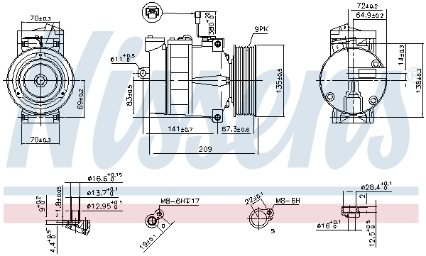 Compresor climatizare aer conditionat potrivit MERCEDES ACTROS, ACTROS MP2 / MP3, ZETROS, SPRINTER 2-T (B901, B902), SPRINTER 3-T (B903), SPRINTER 4-T (B904) 04.96- [5]