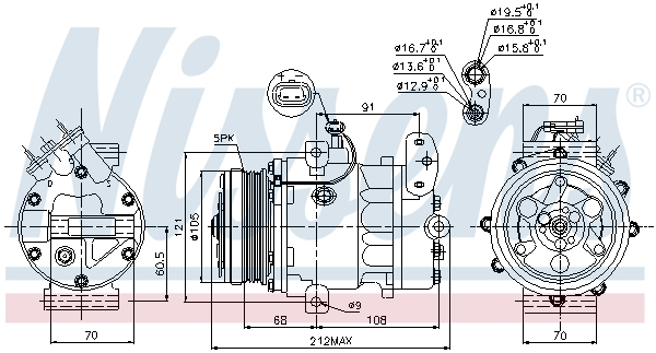 Compresor climatizare aer conditionat potrivit OPEL ASTRA G, ASTRA G CLASSIC, ZAFIRA A 1.4-2.0 02.98-07.09 [5]