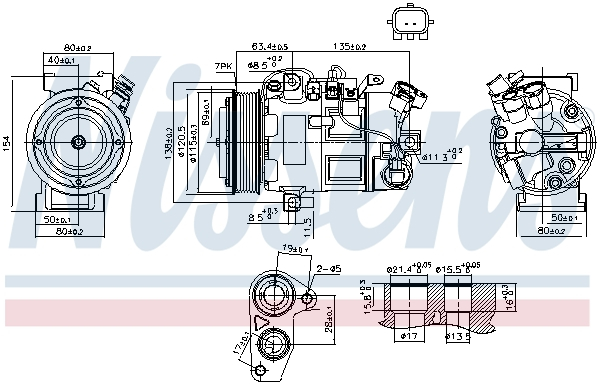 Compresor climatizare aer conditionat potrivit RENAULT GRAND SCENIC III, MEGANE, MEGANE III, SCENIC III 1.2/1.6D 04.11- [1]