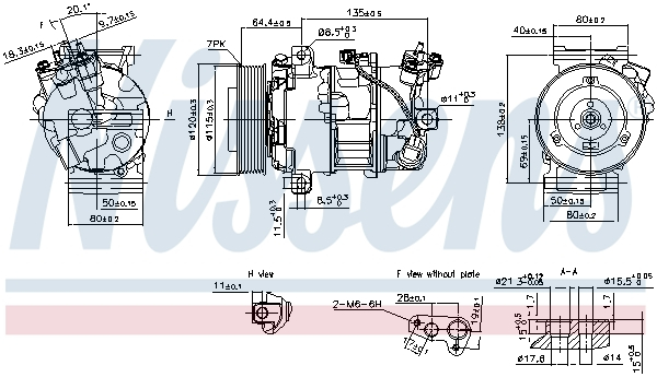 Compresor climatizare aer conditionat potrivit RENAULT GRAND SCENIC III, MEGANE, MEGANE III, SCENIC III 1.4/1.6D/2.0D 02.09- [1]