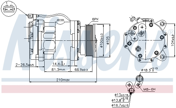 Compresor climatizare aer conditionat potrivit SEAT AROSA, IBIZA II; VW LUPO I, POLO, POLO III, POLO III CLASSIC 1.0-1.9D 10.94-07.05 [5]