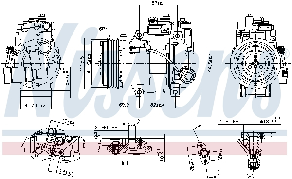 Compresor climatizare aer conditionat potrivit SUBARU LEGACY IV, LEGACY VI, OUTBACK 2.0/2.5/3.6 09.03- [1]