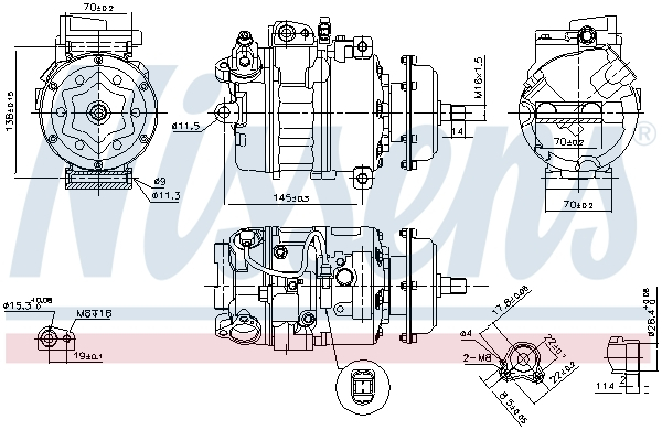 Compresor climatizare aer conditionat potrivit VW CALIFORNIA T5 CAMPER, MULTIVAN T5, PHAETON, TOUAREG, TRANSPORTER T5 2.5D/3.0D/5.0D 10.02-05.10 [1]