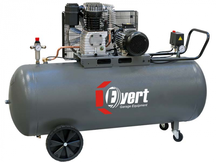Compresor cu piston Evert, 400V, Putere: 3 kW, presiune: 10 bar,Debit: 539 l min., Rezervor: 270 l, numar pistoane: 2 buc