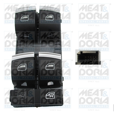 Comutator macara geam Fata Stanga potrivit AUDI A3, A4 B6, A4 B7, Q7 1.2-6.0D 11.00-08.15 [3]