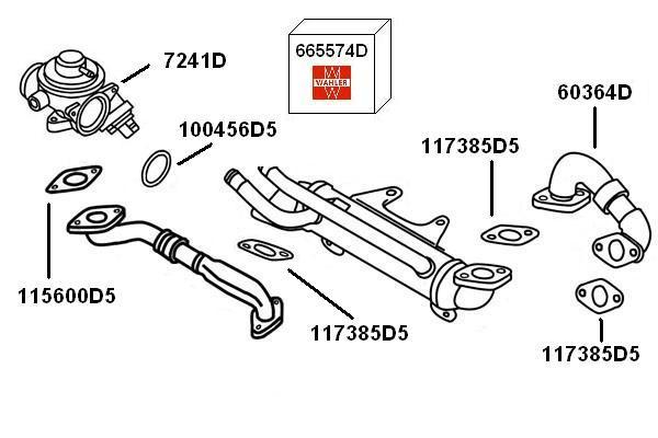 Conducta tubulara, Supapa-AGR potrivit AUDI A4 B5, A4 B6, A4 B7, A6 C5; SKODA SUPERB I; VW PASSAT B5, PASSAT B5.5 1.9D/2.0D 08.98-03.09 [2]