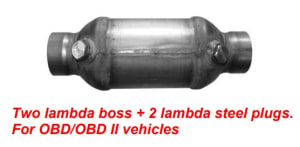 Convertor catalitic universal, ceramice, runda, 2 sonde lambda cu capac; OBD II, EURO 4, diametru teava:55mm., capacitate motor maxima: 2000cm³ [1]