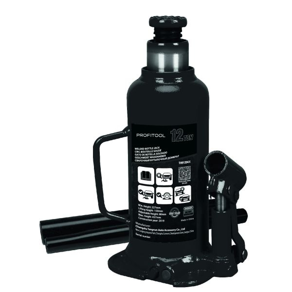 Cric pentru sticle, capacitate de ridicare: 12000kg, inaltime minima de ridicare 227 mm, inaltime maxima de ridicare: 457 mm, mobil, numar pistoane: 1, culoare: negru [1]