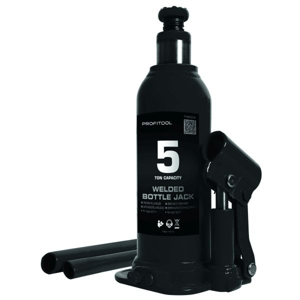 Cric pentru sticle, capacitate de ridicare: 5000 kg, inaltime minima de ridicare 207 mm, inaltime maxima de ridicare: 402 mm, numar pistoane: 1, culoare: negru [1]
