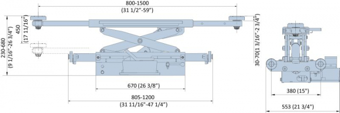 Cric suplimentar (suport axa) JACKM, capacitate ridicare 3000kg, actionare hidraulic [3]