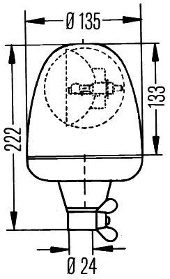Dispersor girofar galben H1, inaltime 222mm [4]