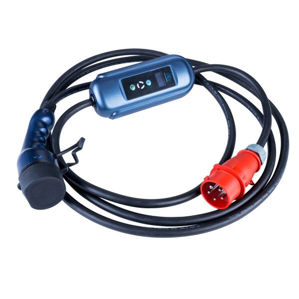 Dispozitiv incarcare masina electrica EVSE mobile charger Akyga AK-EC-12 LCD, numar faze: 3, 11kW, culoare: negru/albastru, cablu tip 2 (cu capac; cu reglare de putere; cu cronometru)  [2]