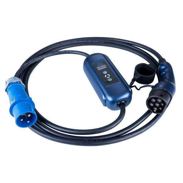 Dispozitiv incarcare masina electrica EVSE mobile charger Akyga AK-EC-14 LCD, numar faze: 1, 7,4kW, culoare: negru/albastru, cablu tip 2 (cu capac; cu reglare de putere; cu cronometru)  [3]