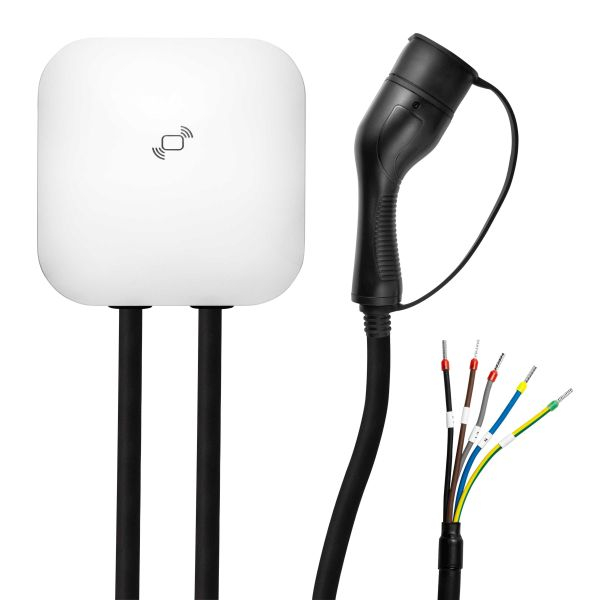Dispozitiv incarcare masina electrica EVSE mobile charger Akyga AK-EC-21 LCD, numar faze: 3, 11kW, culoare: negru/albastru, cablu tip 2 (cu capac; cu reglare de putere; cu cronometru)  [1]
