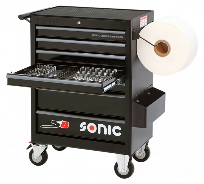 Dulap scule SONIC S8 echipat cu 206 piese, 7 sertare