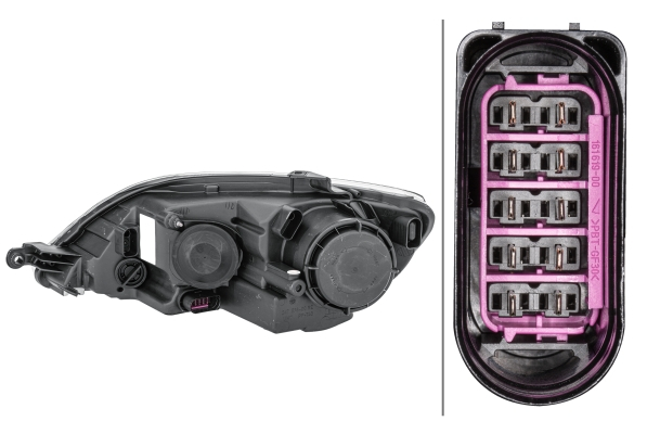 Far dreapta (2*H7/H15, electric, cu motoras, fundal cromat) VW GOLF 2009-2014 [2]