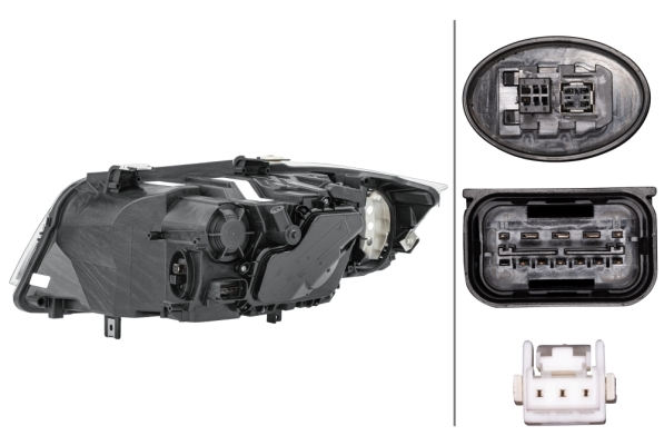 Far dreapta (D1S/H8, electric, cu motoras, fundal cromat, fundal transparent) BMW Seria 3 2008-2012 [2]