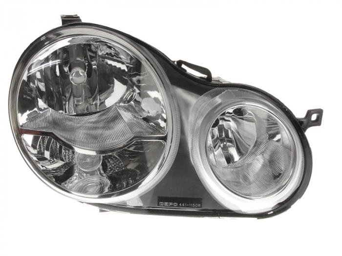 Far Dreapta (H1/H7, electric, cu motor, culoare interior: cromat) potrivit VW POLO, POLO IV -04.05 [1]
