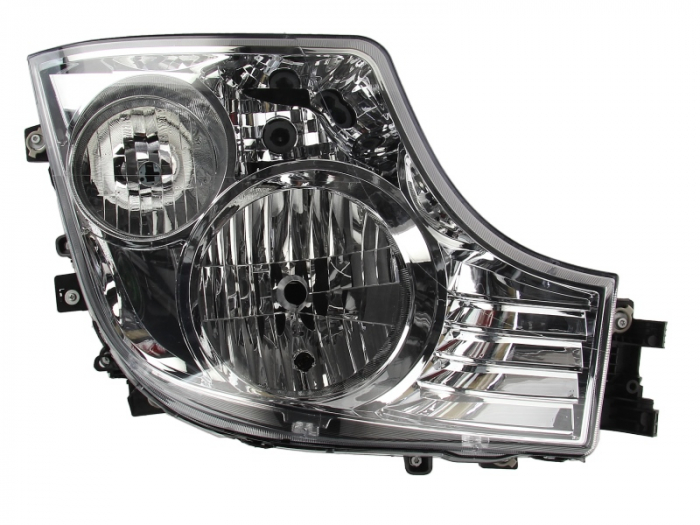 Far dreapta (H1/H7/PY21W/W5W, manual, fara motor, culoare interior: crom, culoare semnalizator: galben) potrivit MERCEDES ACTROS MP4 / MP5 07.11- [1]