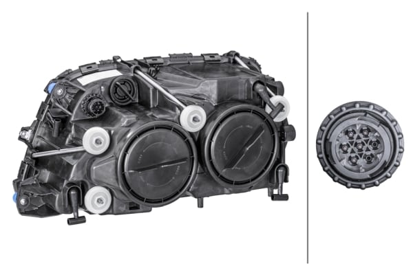Far dreapta (H1/H7/PY21W/W5W, reglaj manual, argintiu, Semnalizator portocaliu) MERCEDES ACTROS MP2 / MP3 dupa 2002 [4]