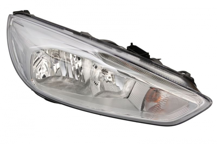 Far dreapta (H1/H7, reglaj electric, cu lumini de zi, fundal cromat) FORD FOCUS 2014-2018 [1]