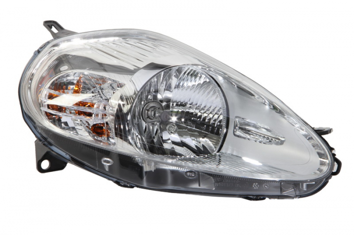 Far dreapta (H4, electric, cu motoras, fundal argintiu) FIAT PUNTO 2005-2012 [2]