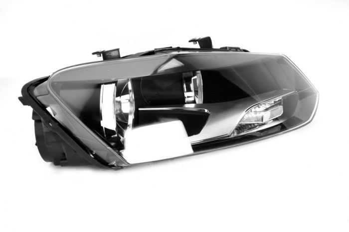 Far dreapta (H7, reglaj electric, fundal negru/insertii crom) VW POLO [2]