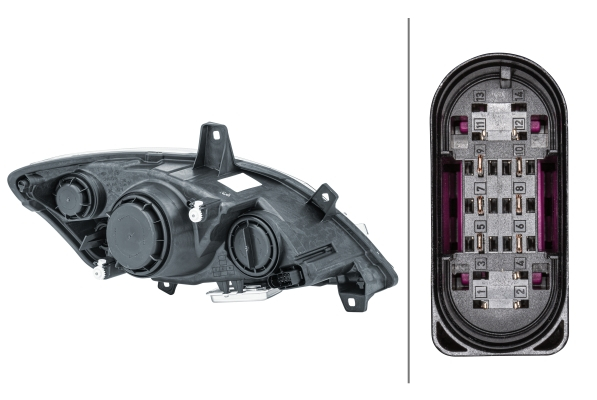 Far stanga (D1S/H7, reglaj electric, cu motoras, fundal cromat) MERCEDES Clasa VIANO (W639), VITO / MIXTO (W639), VITO (W639) [2]