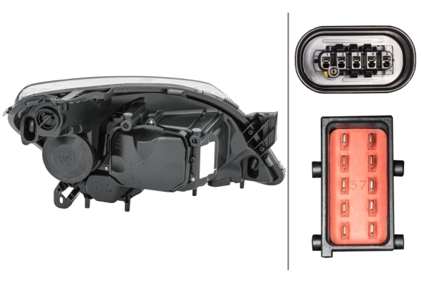 Far stanga (D2S/H7, reglaj electric, cu motoras, fundal transparent) OPEL ASTRA 2004-2014 [2]