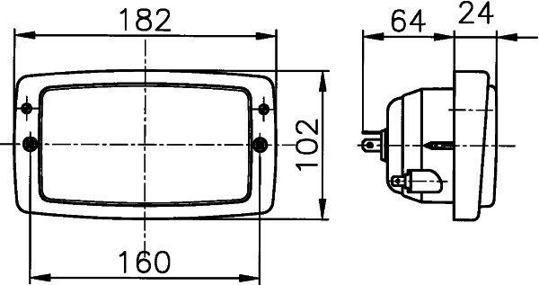 Far stanga dreapta (H4, manual, insertii crom) CASE IH CS dupa 1996 [2]