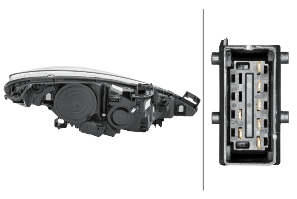 Far stanga H1/H7, cu motoras,interior crom, semnalizator portocaliu PEUGEOT 207 [2]